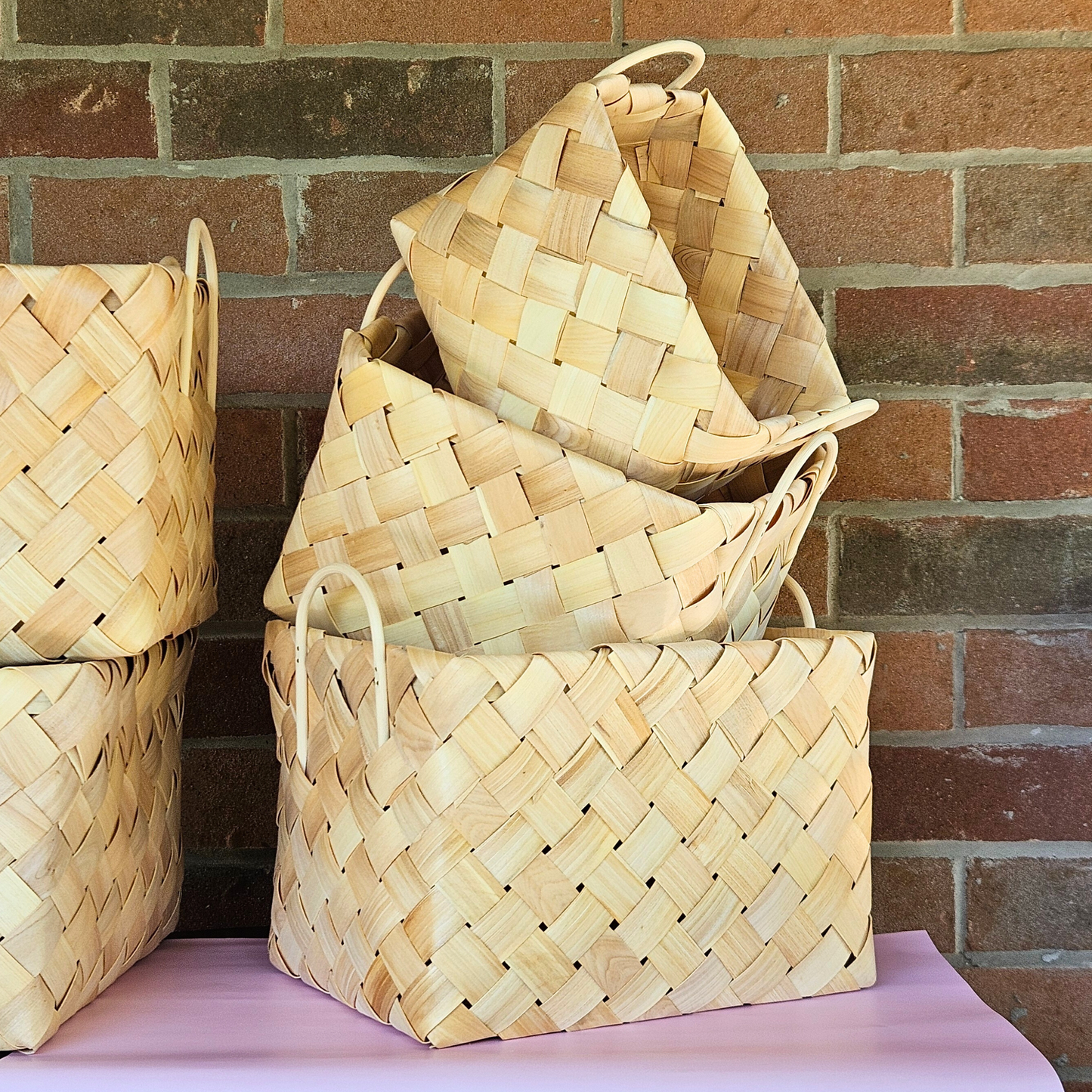 Stacked Bamboo Baskets