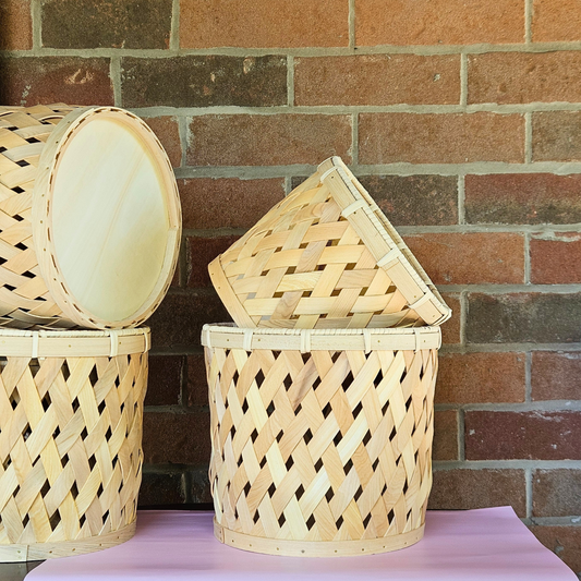 Tall Cross-stitched Baskets